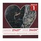 Dark Red Suede Mat Board for 27x27 Frames - Heart Opening for 24x24 Photos